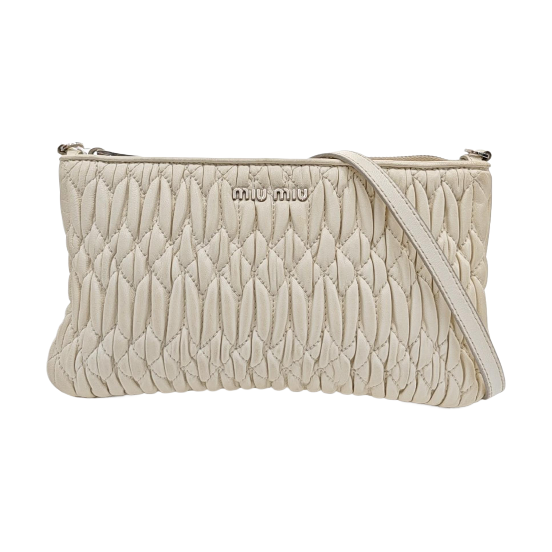 Matelassé Quilted Lambskin White