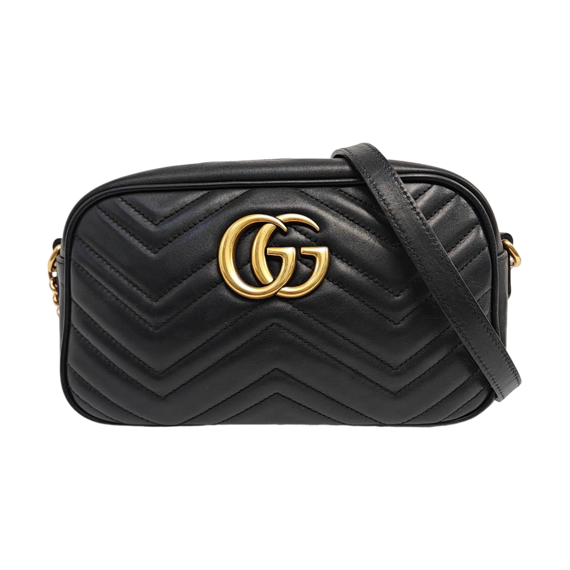GG Marmont Small Quilted Calfskin Black