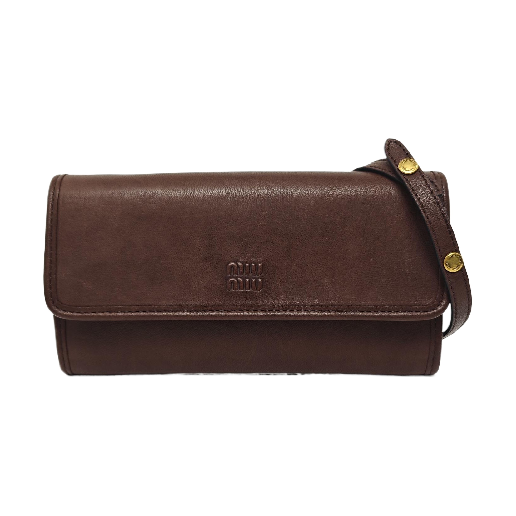 Lambskin Shoulder Bag Brown