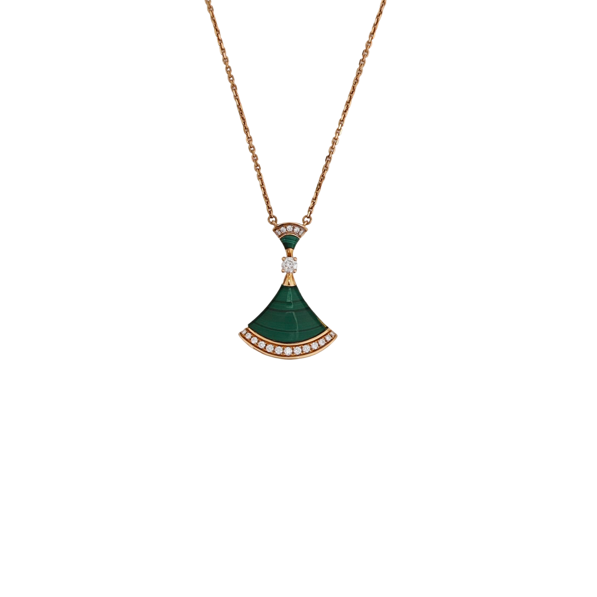 DIVAS' DREAM 18k Rose Gold Green Necklace