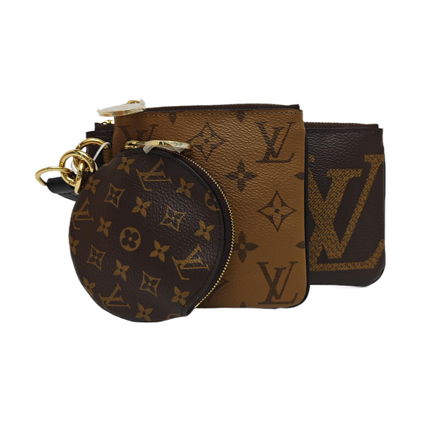TRIO Monogram Coated Canvas Brown