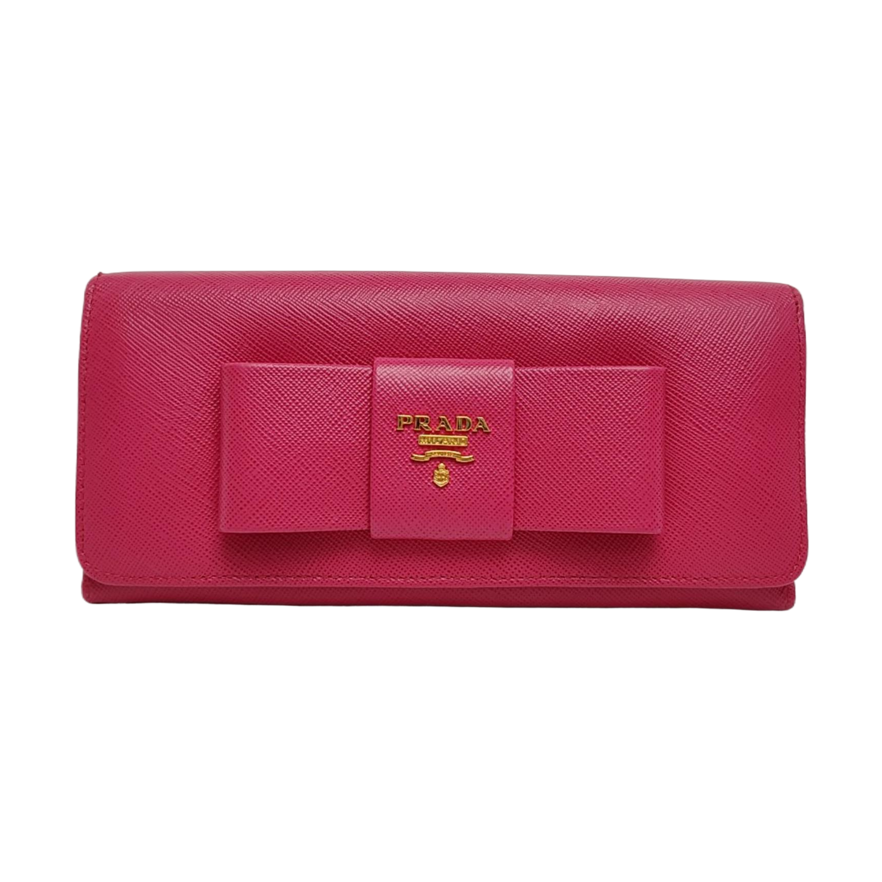 Fiocco Bow Calfskin Pink Wallet