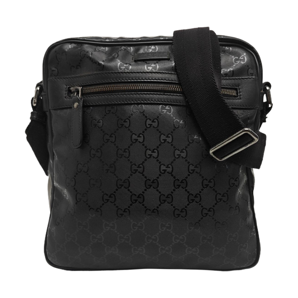 GG Imprime Messenger Monogram Coated Canvas Black