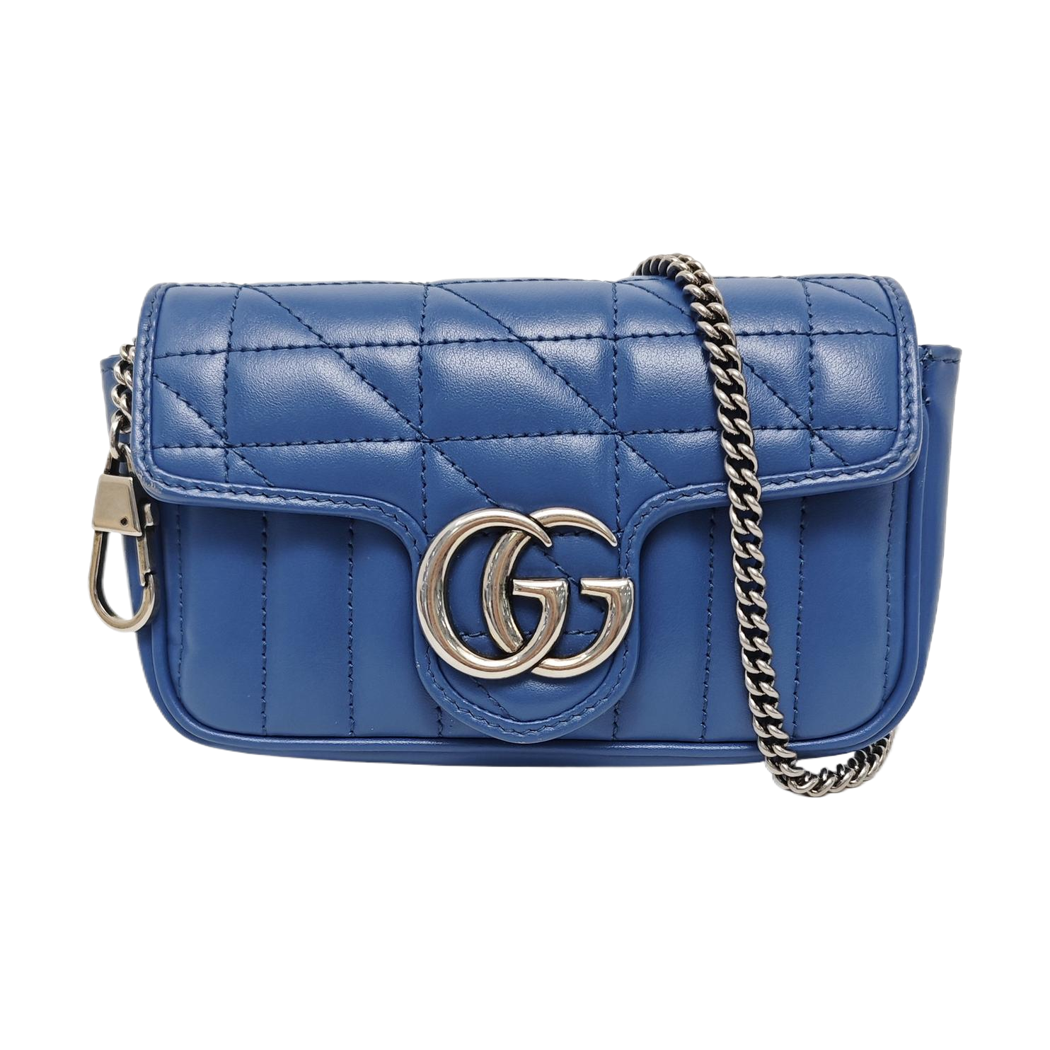 GG Marmont Mini Quilted Calfskin Blue