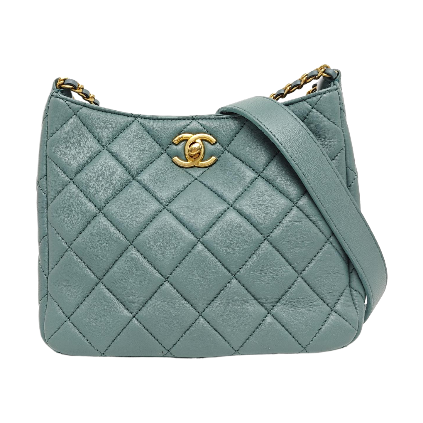 23A HOBO Quilted Lambskin Green