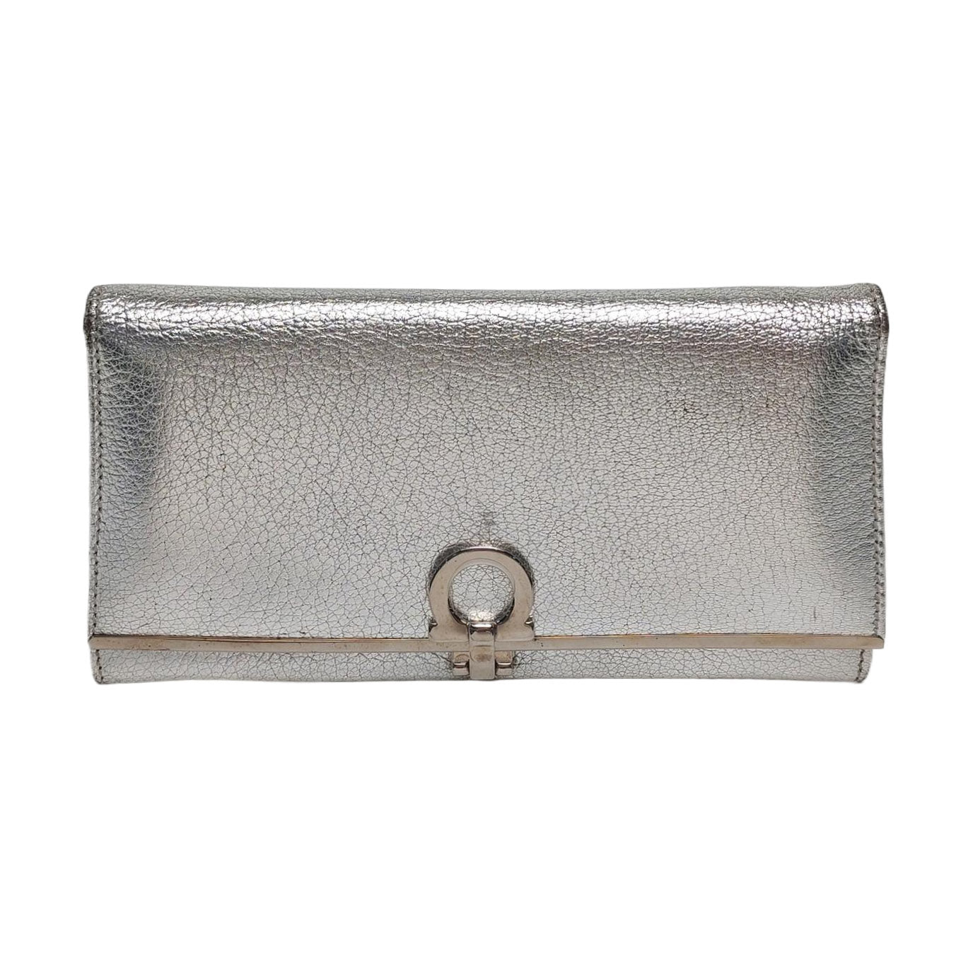 Authenticated pre-owned  Gancini Calfskin Silver Wallet - Wallet at Looply