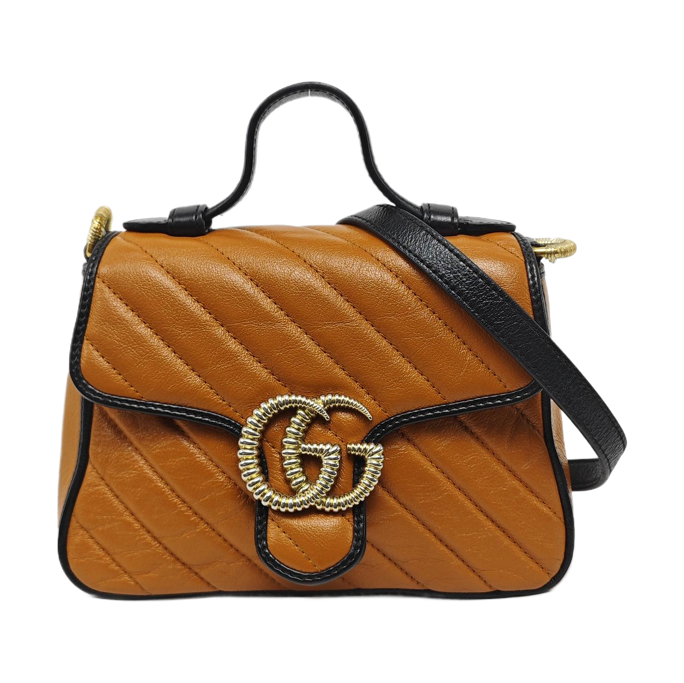 GG Marmont Mini Quilted Calfskin Brown