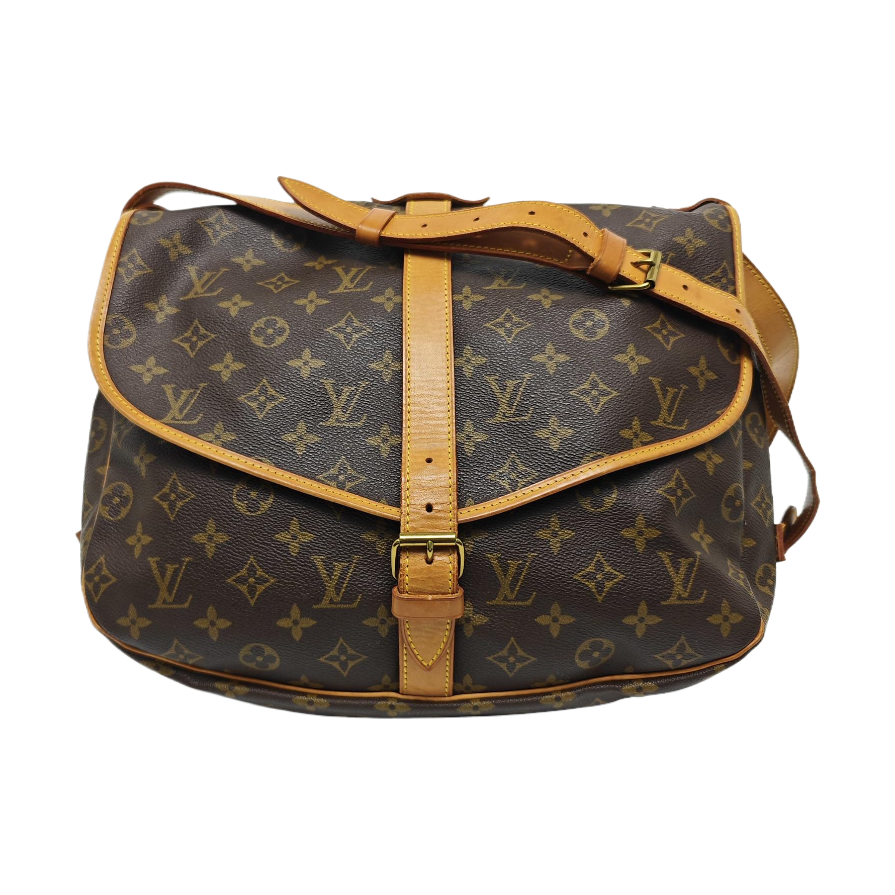 SAUMUR 35 Monogram Coated Canvas Brown