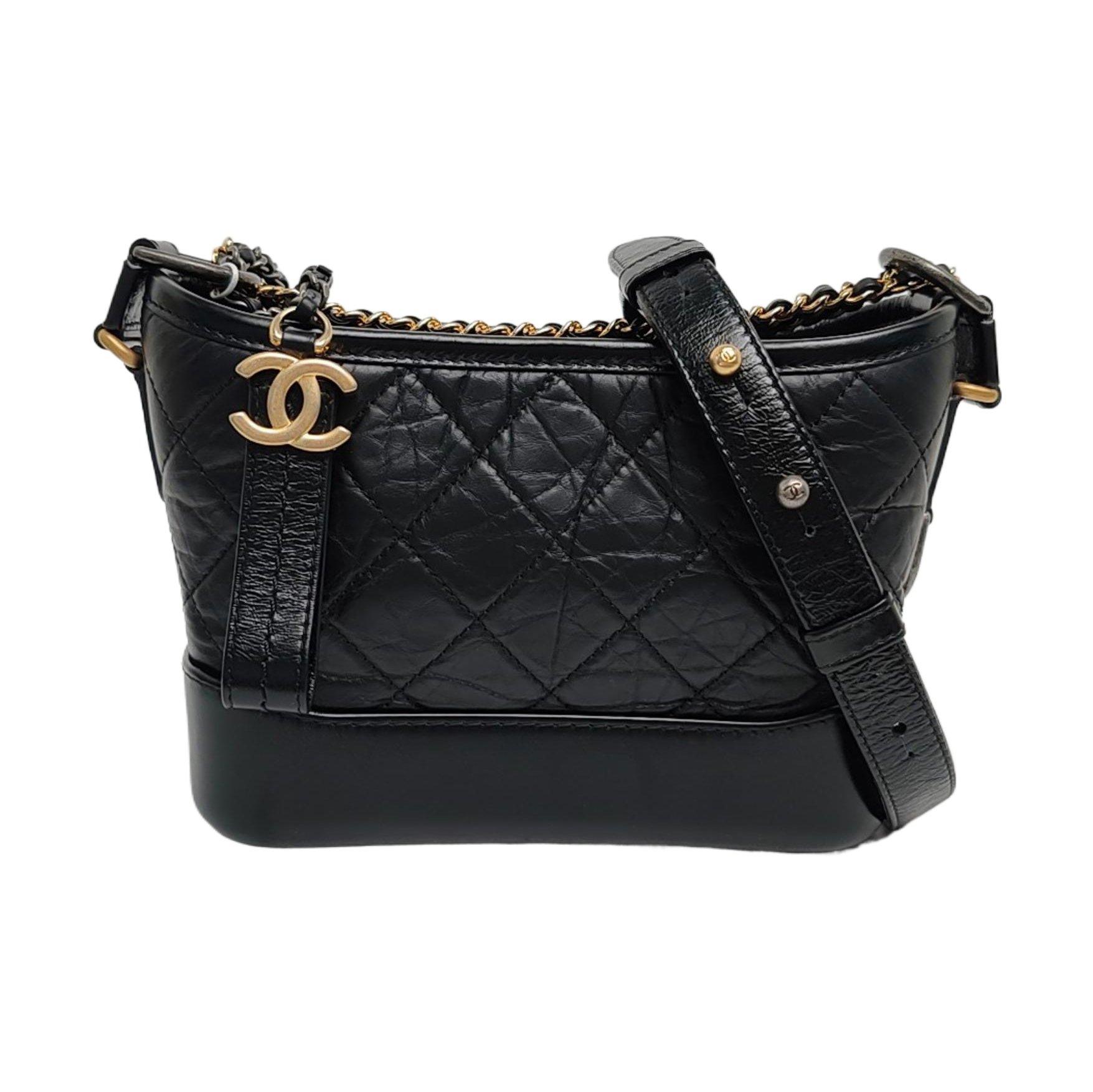 GABRIELLE Small Quilted Calfskin Black