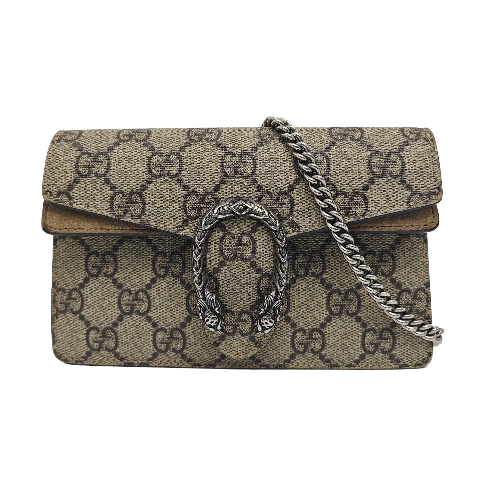 Dionysus Super Mini Monogram Coated Canvas Beige