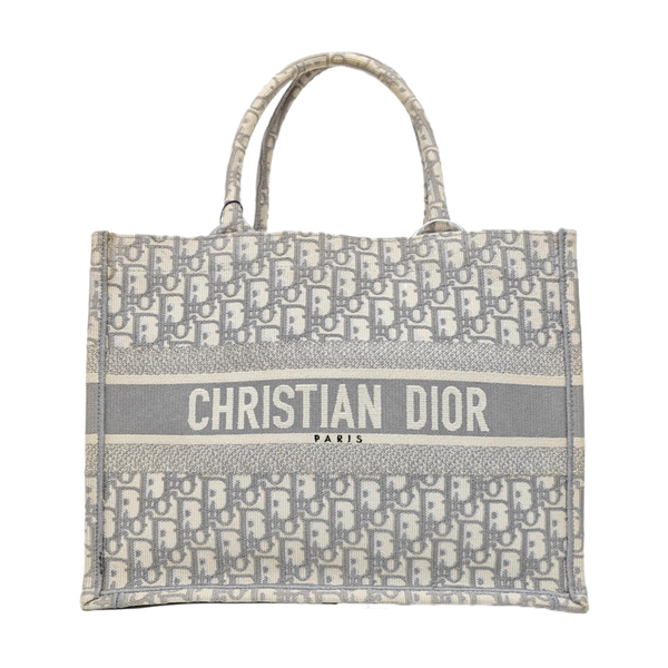 Book Tote Medium Oblique Canvas White