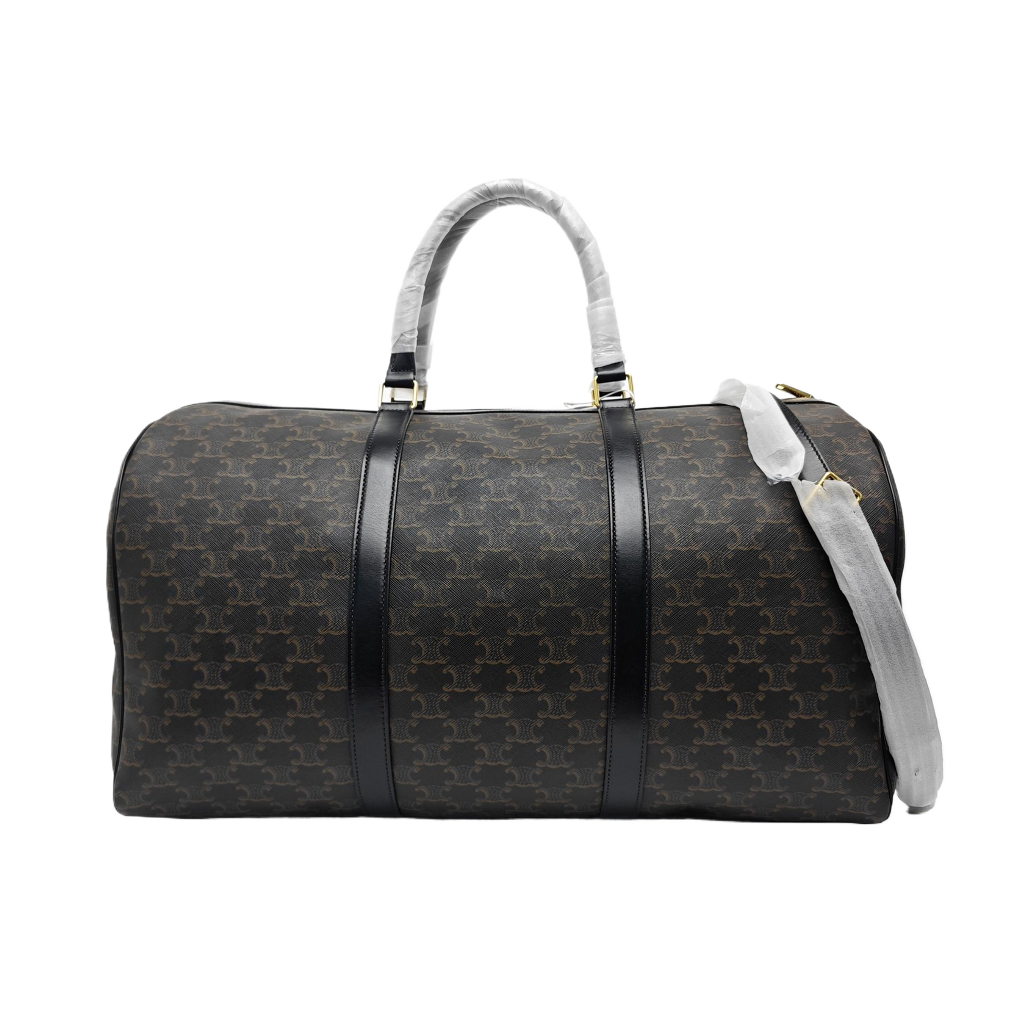 Coated Canvas Shoulder Bag Large Black