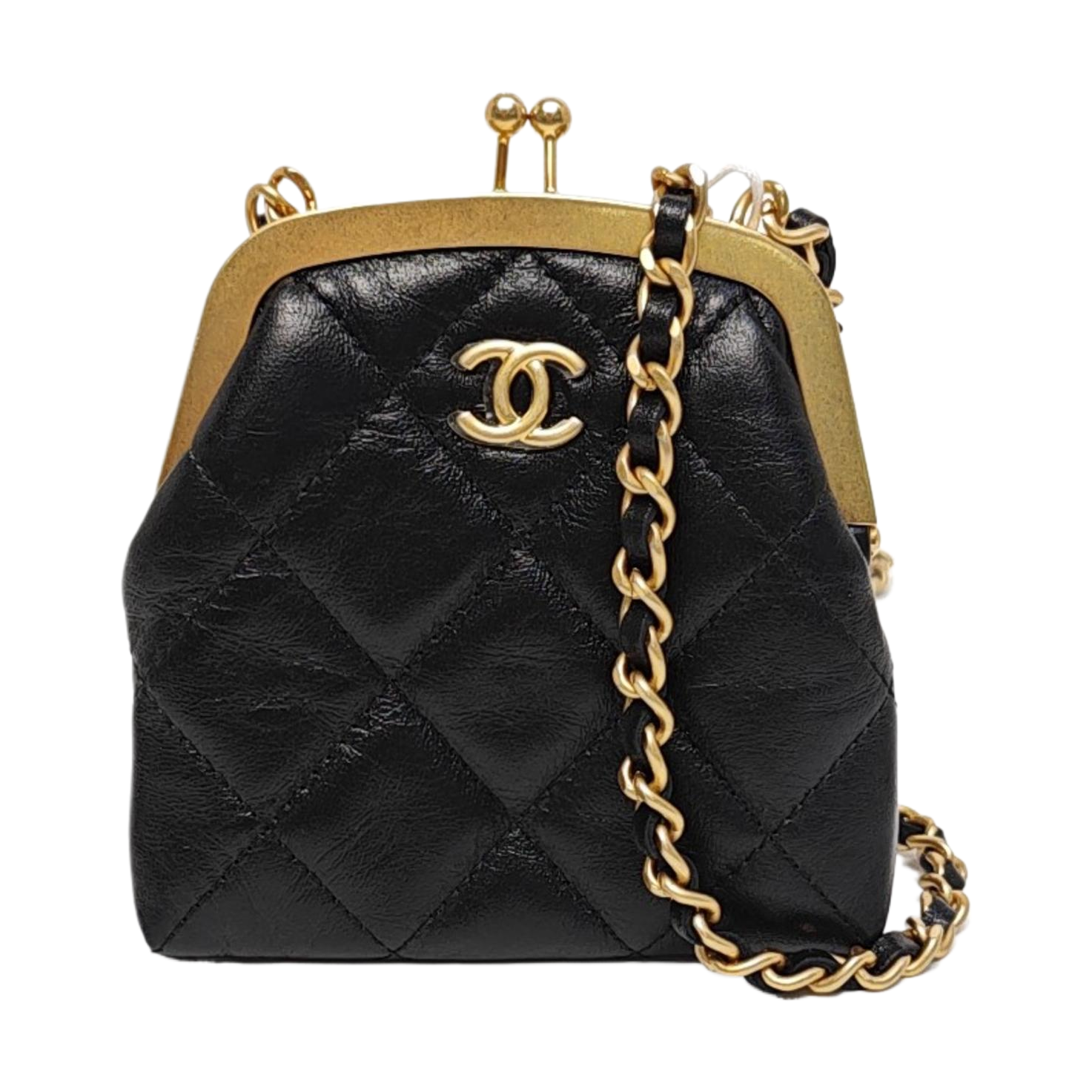 Quilted Calfskin Shoulder Bag Mini Black