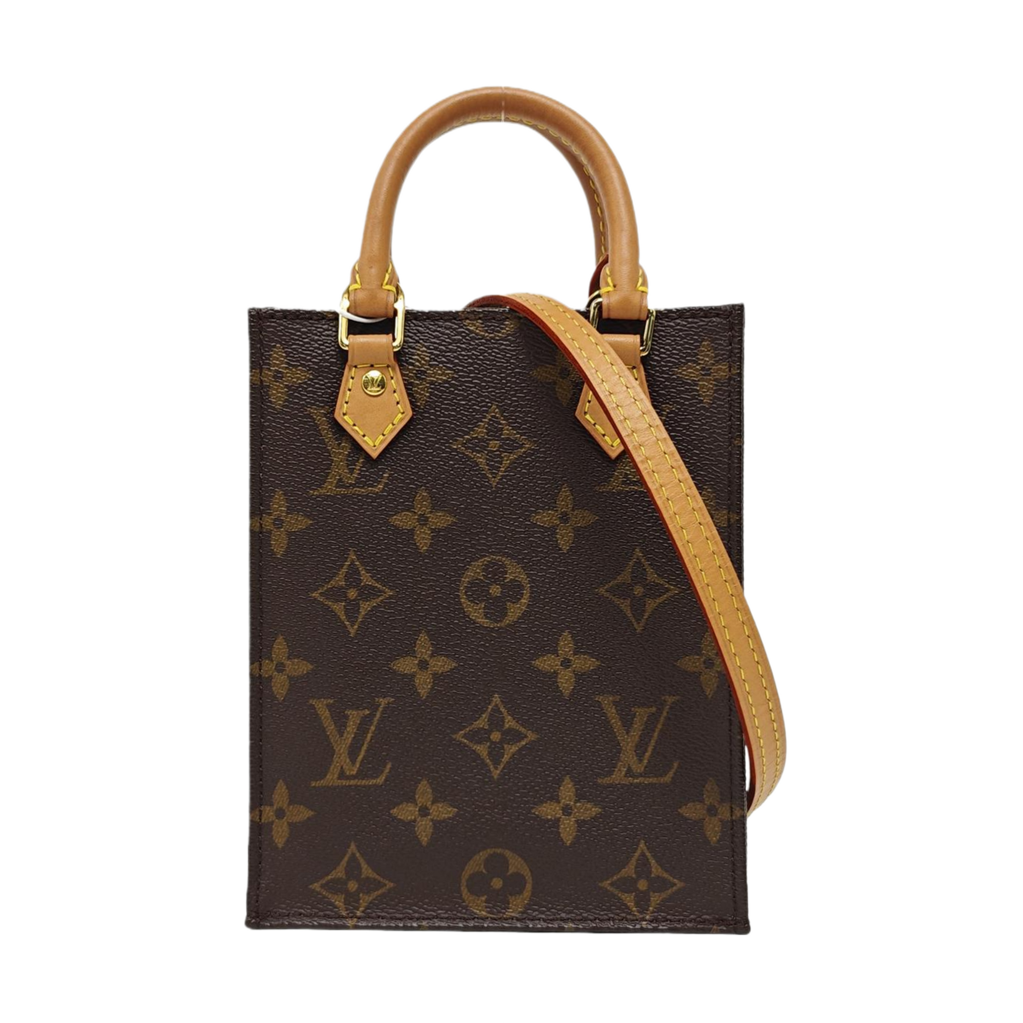 SAC PLAT Mini Monogram Coated Canvas Brown