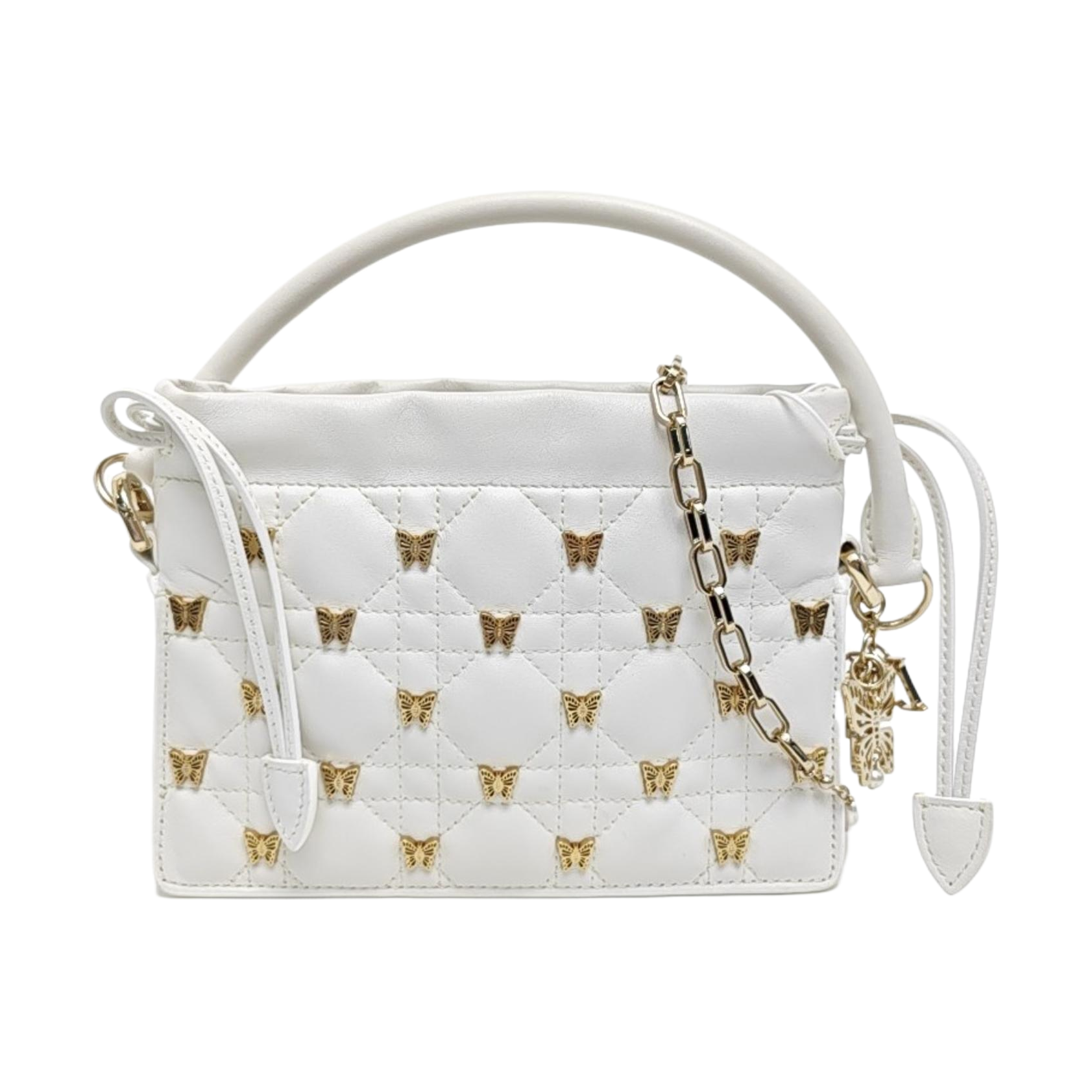 Lady Dior Milly Mini Cannage Lambskin White