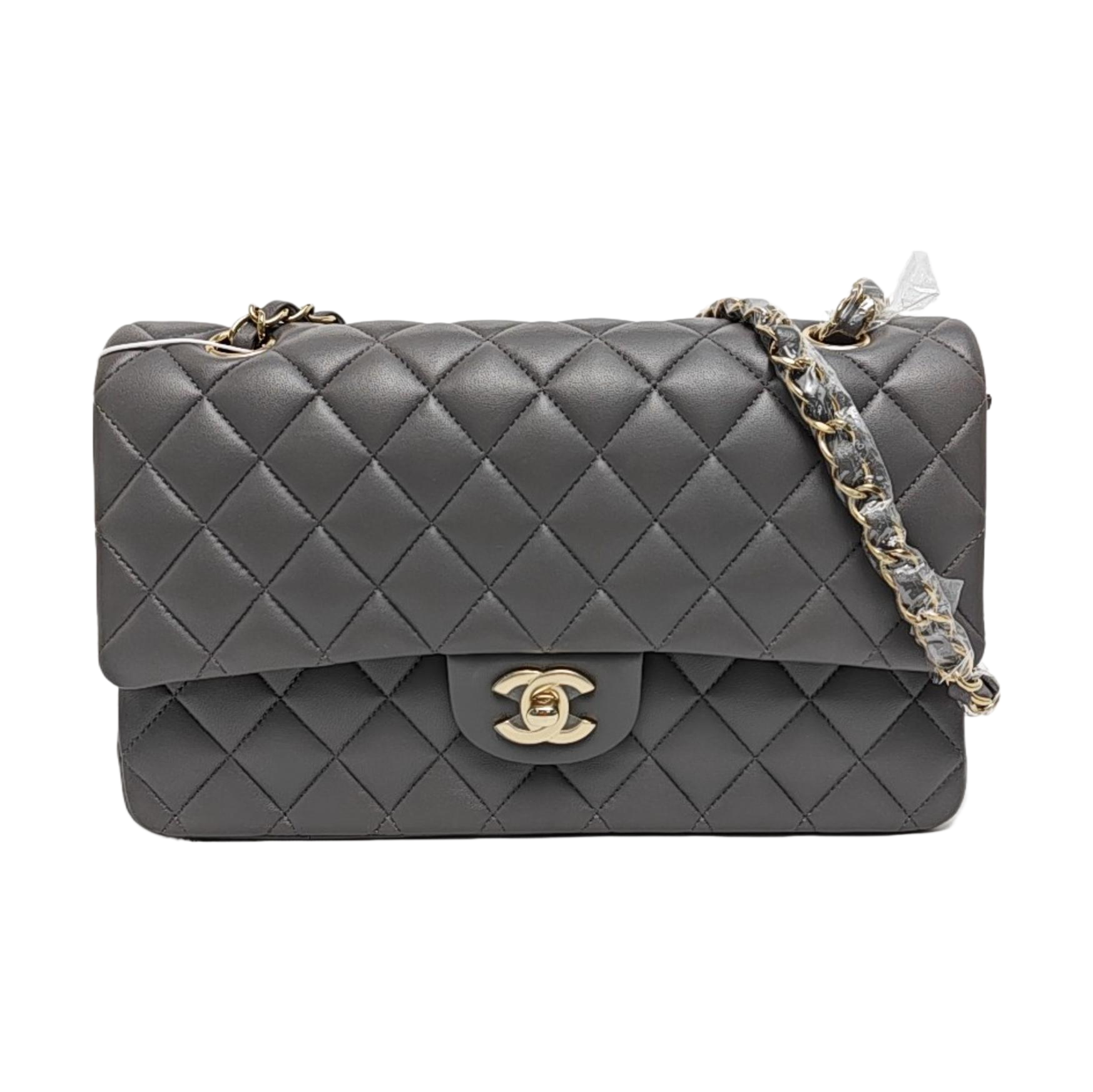 CLASSIC FLAP Medium Quilted Lambskin Gray