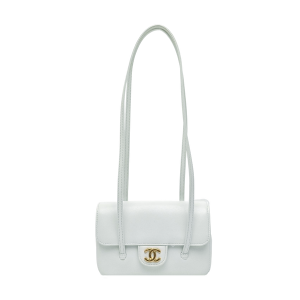 Grained Calfskin Shoulder Bag Mini Green