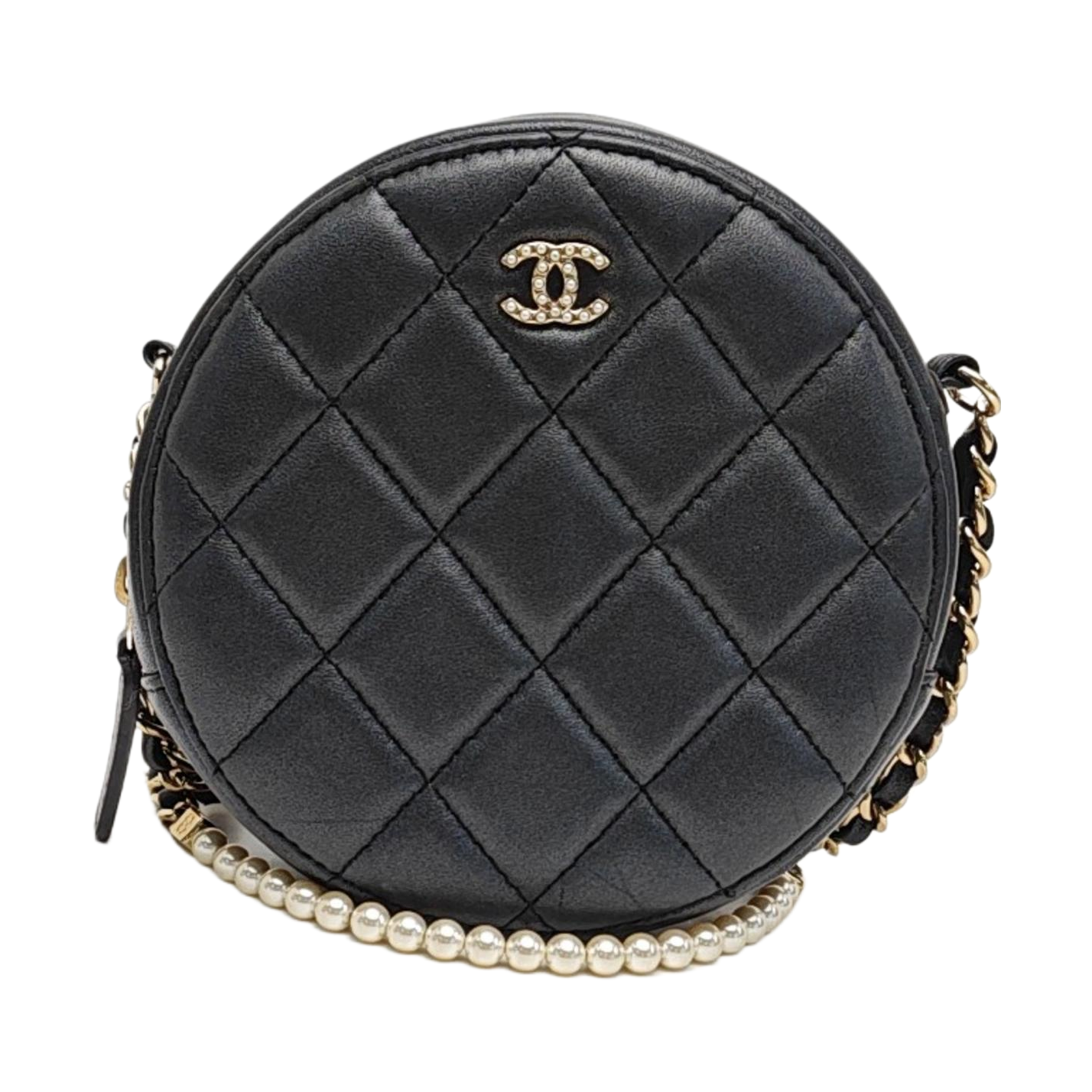 ROUND Quilted Lambskin Gray