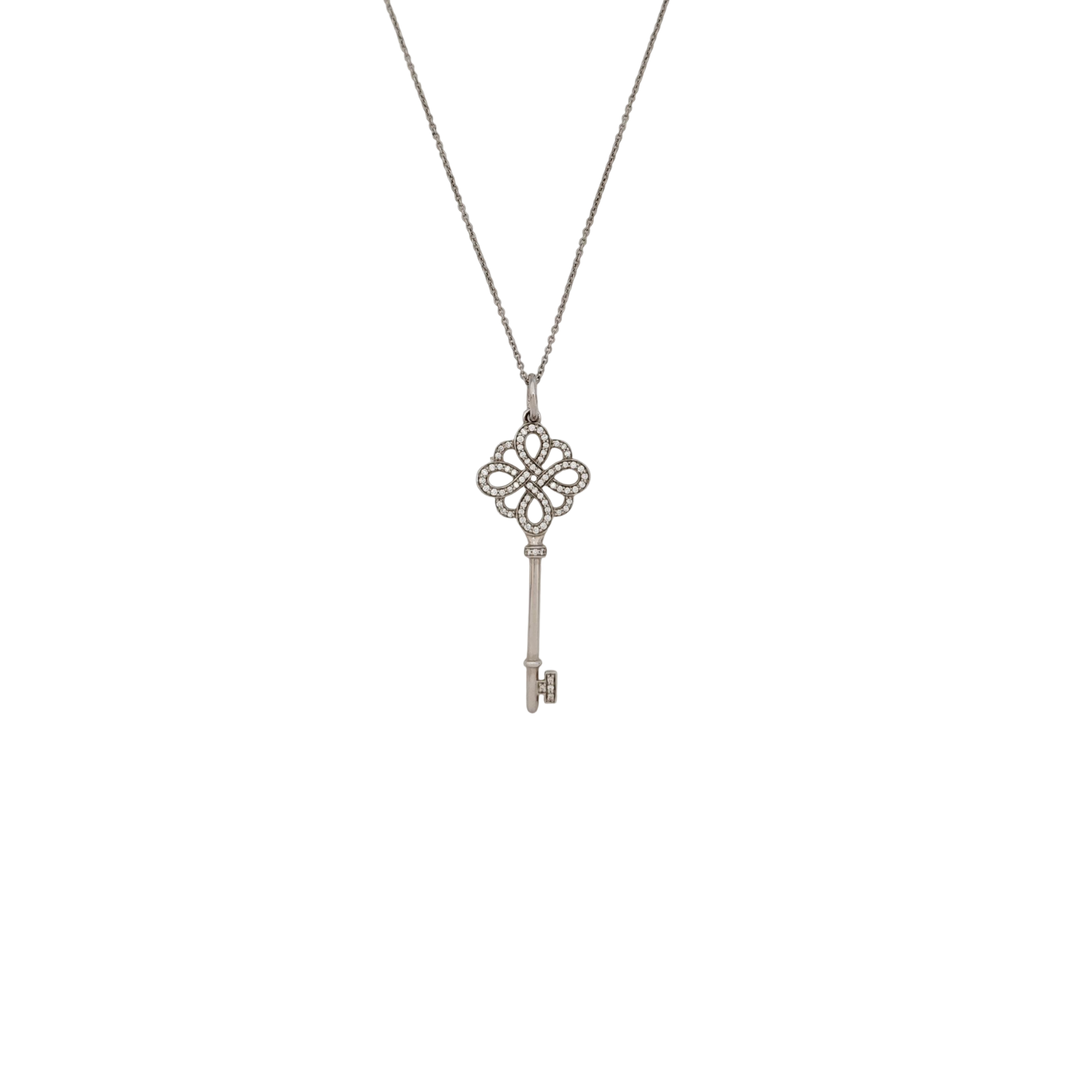 Tiffany Keys 18k White Gold Silver Necklace