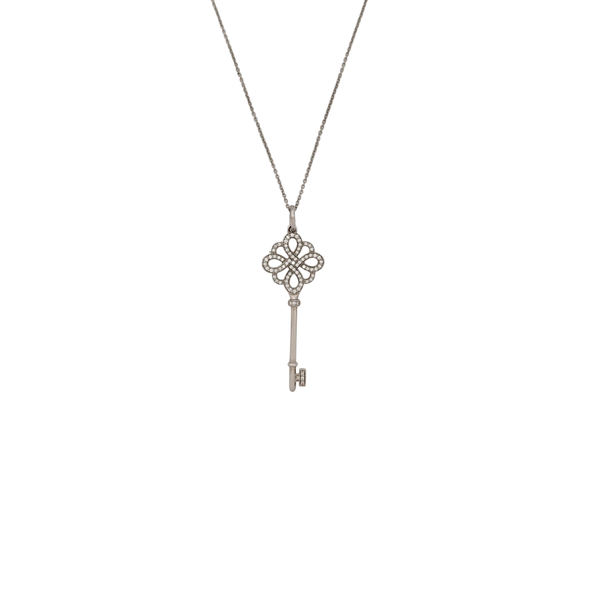 Tiffany Keys 18k White Gold Silver Necklace