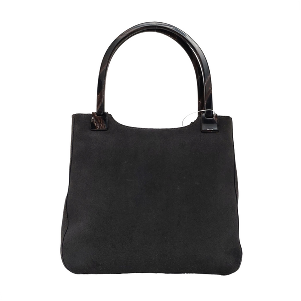 Suede Top Handle Bag Gray