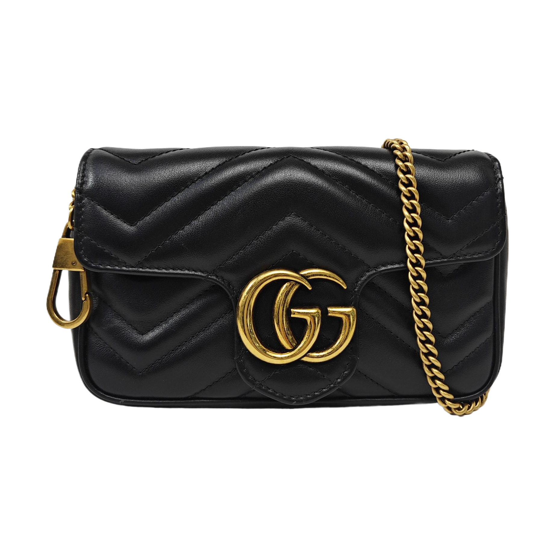 GG Marmont Mini Quilted Calfskin Black