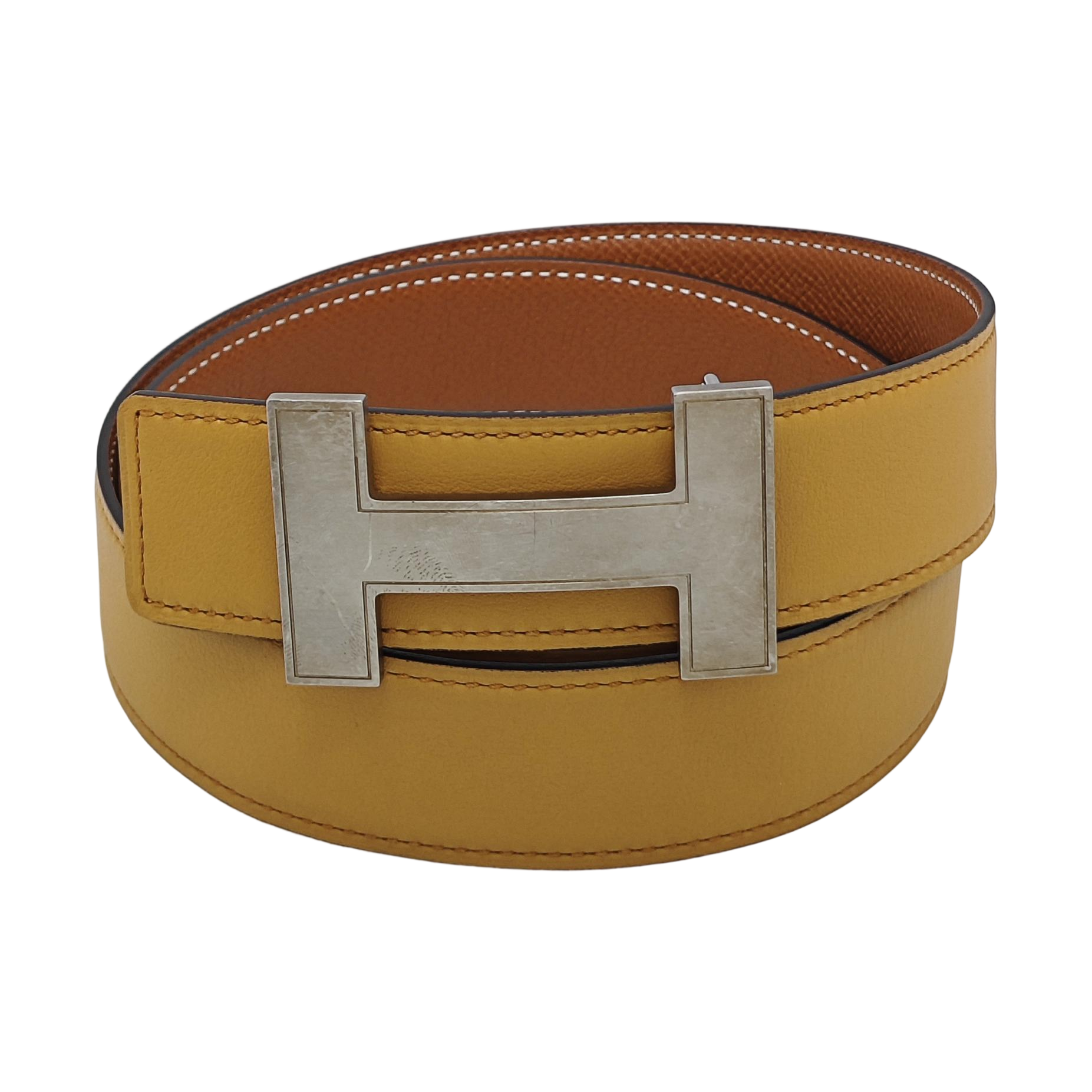 Leather Belt Yellow
