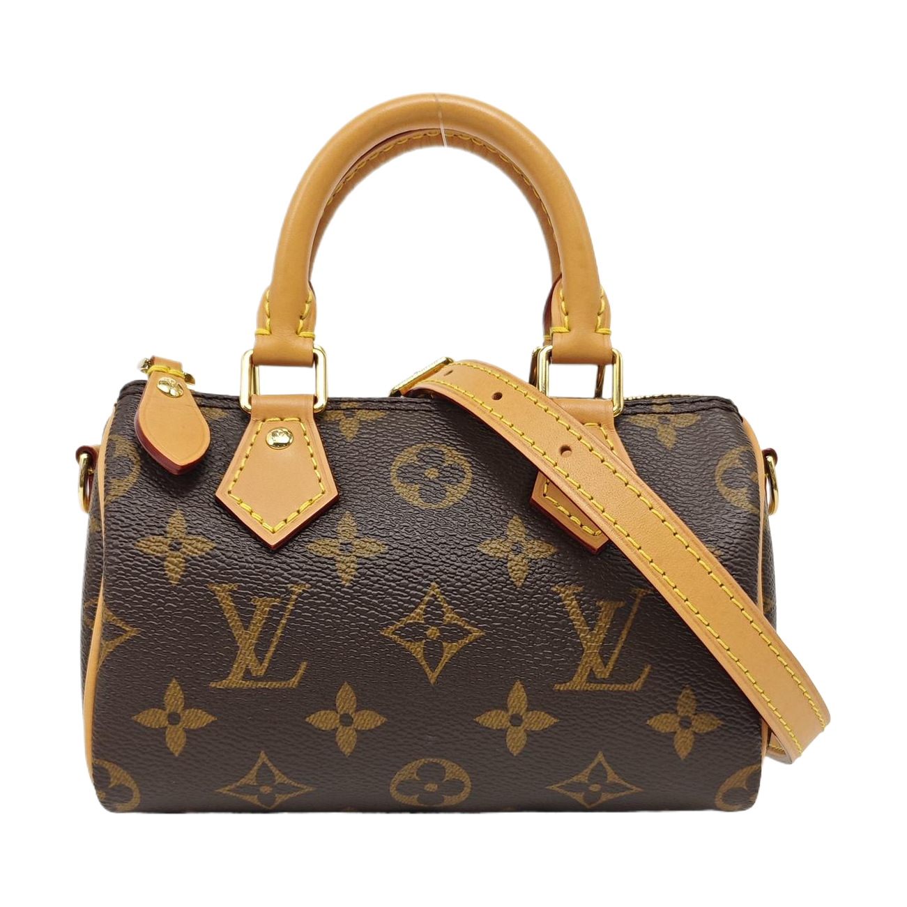 Authenticated pre-owned  SPEEDY Nano Monogram Coated Canvas Brown - Shoulder Bag at Looply