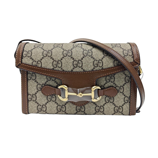 Horsebit 1955 Mini Monogram Coated Canvas Beige