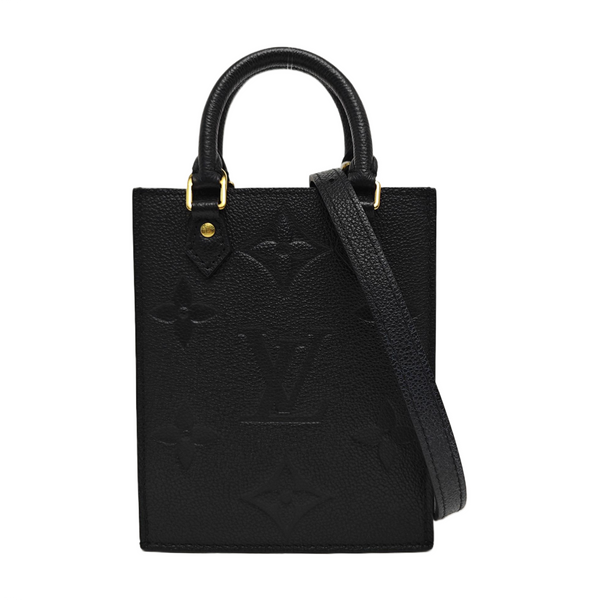 SAC PLAT Mini Calfskin Black