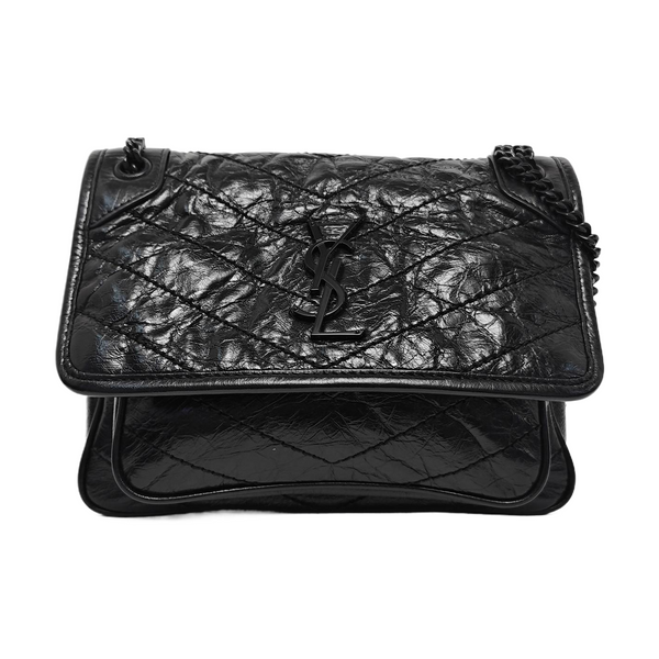 NIKI Small Chevron Calfskin Black