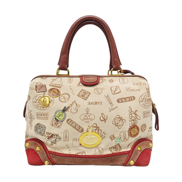 Nylon Top Handle Bag Beige