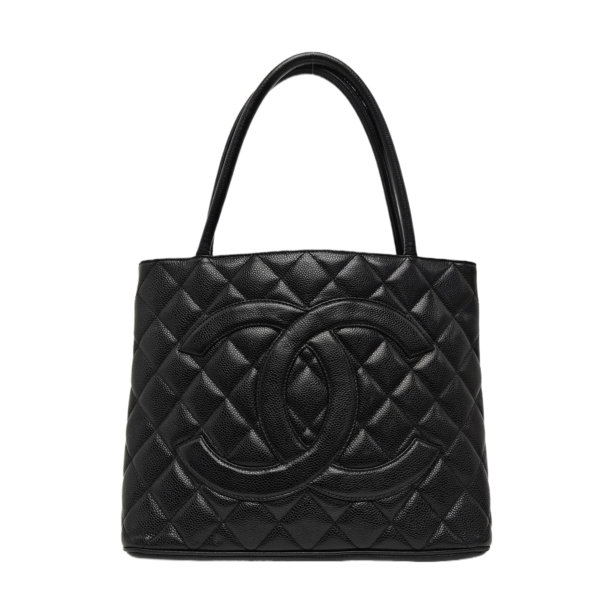 MEDALLION Quilted Grained Calfskin Black