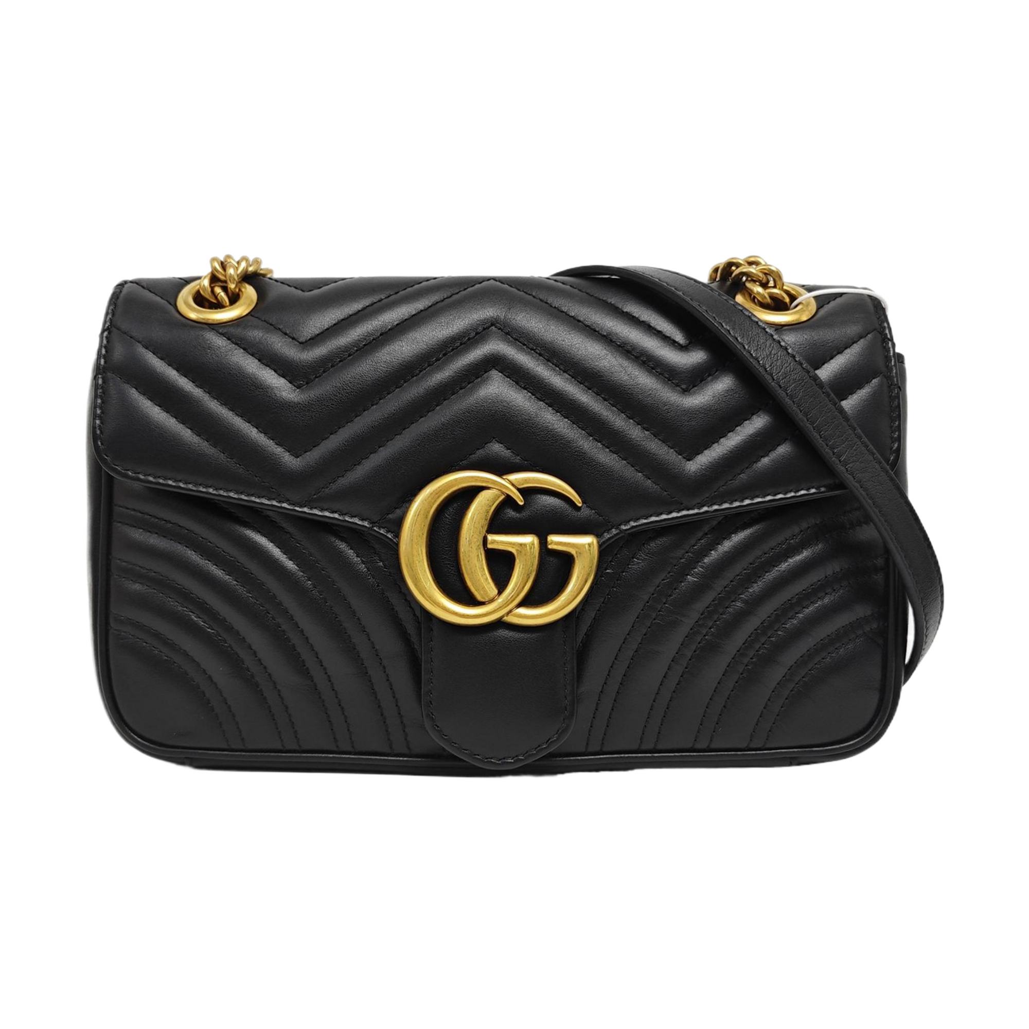 GG Marmont Medium Quilted Calfskin Black