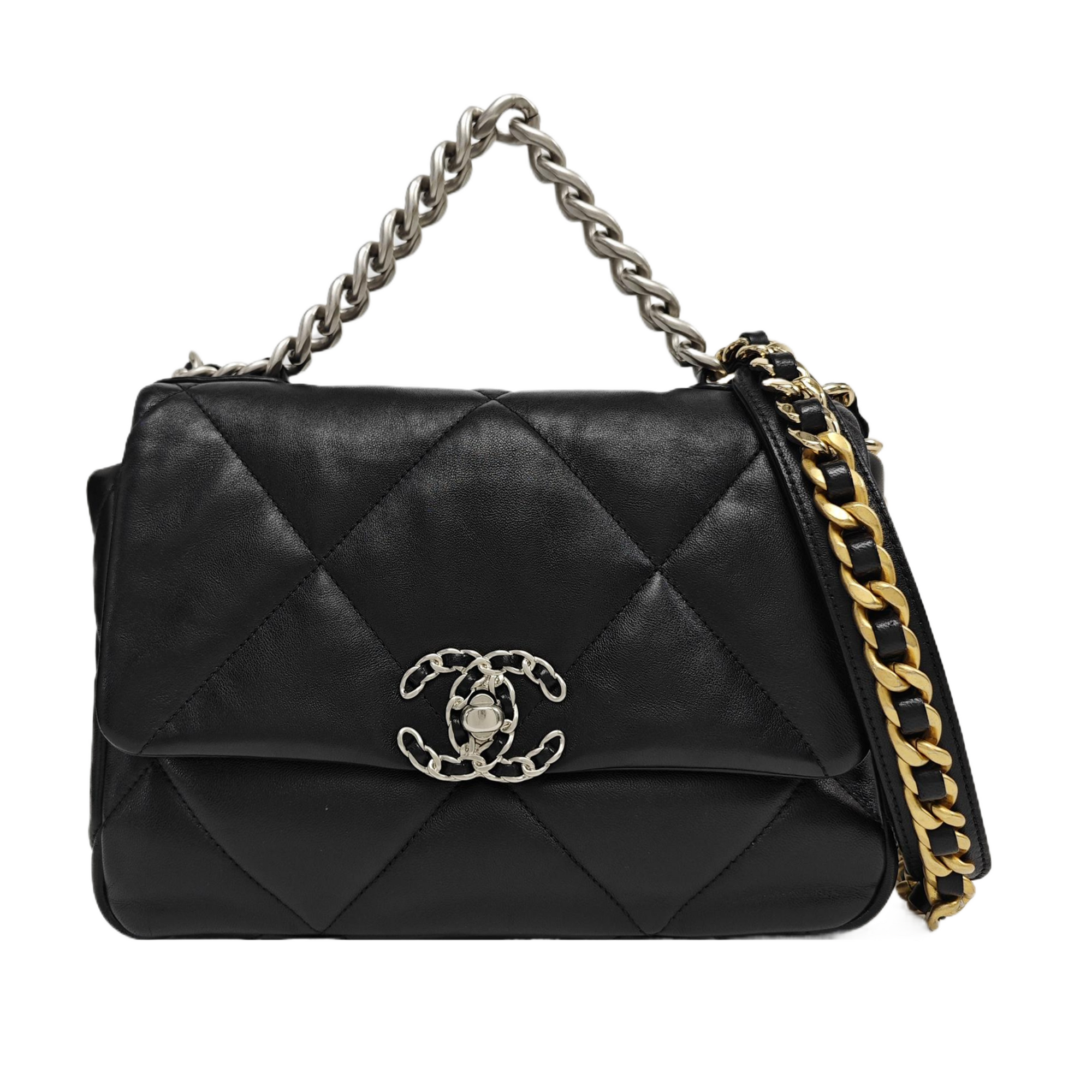 CHANEL 19 Small Quilted Lambskin Black