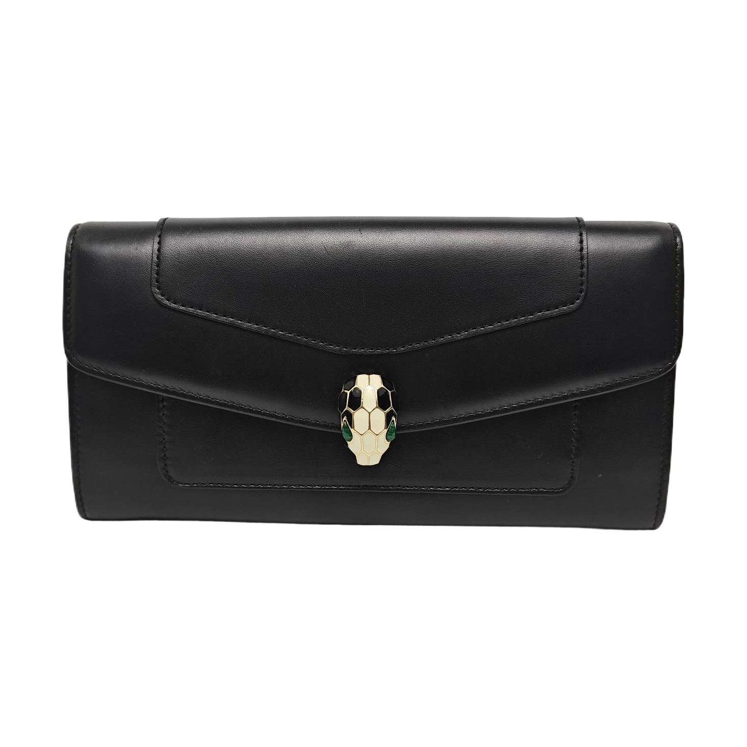 SERPENTI FOREVER Calfskin Black Wallet