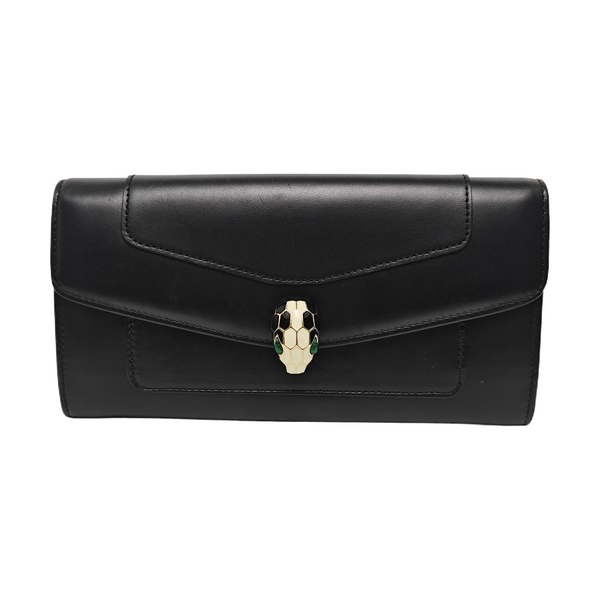 SERPENTI FOREVER Calfskin Black Wallet
