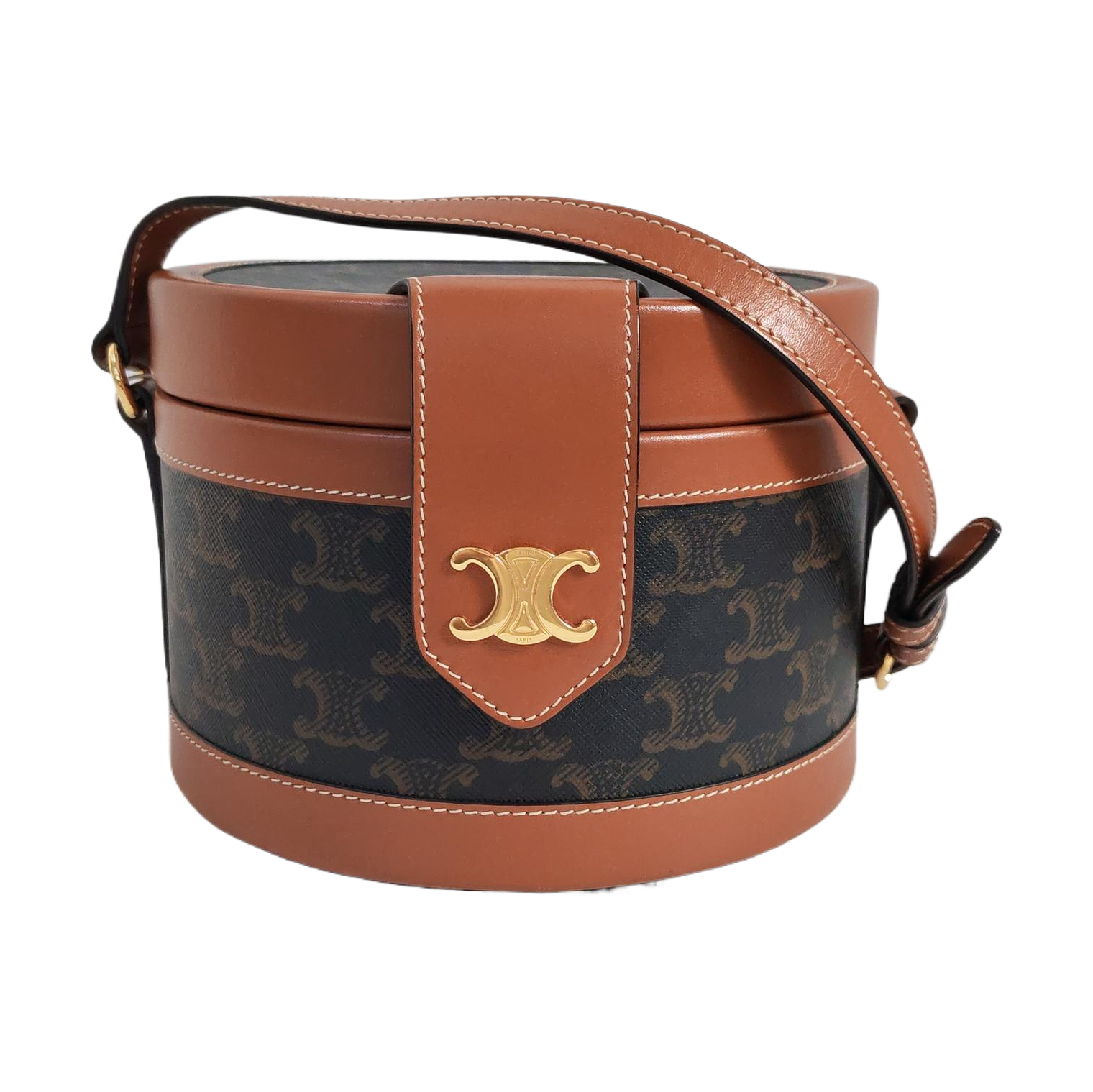 Authenticated pre-owned  TRIOMPHE Medium Coated Canvas Brown - Shoulder Bag at Looply