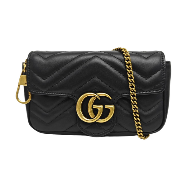 GG Marmont Mini Quilted Calfskin Black