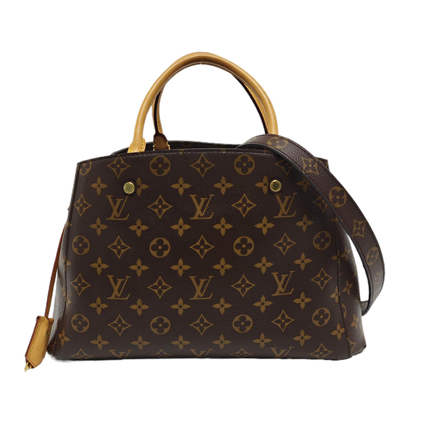 MONTAIGNE MM Monogram Coated Canvas Brown
