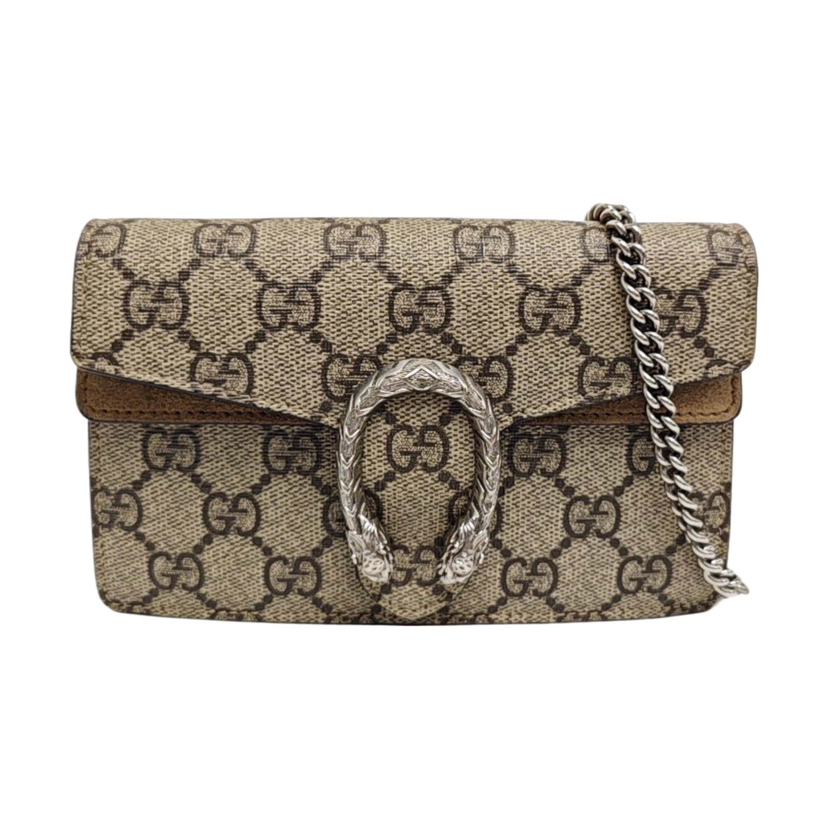 Dionysus Super Mini Monogram Coated Canvas Beige