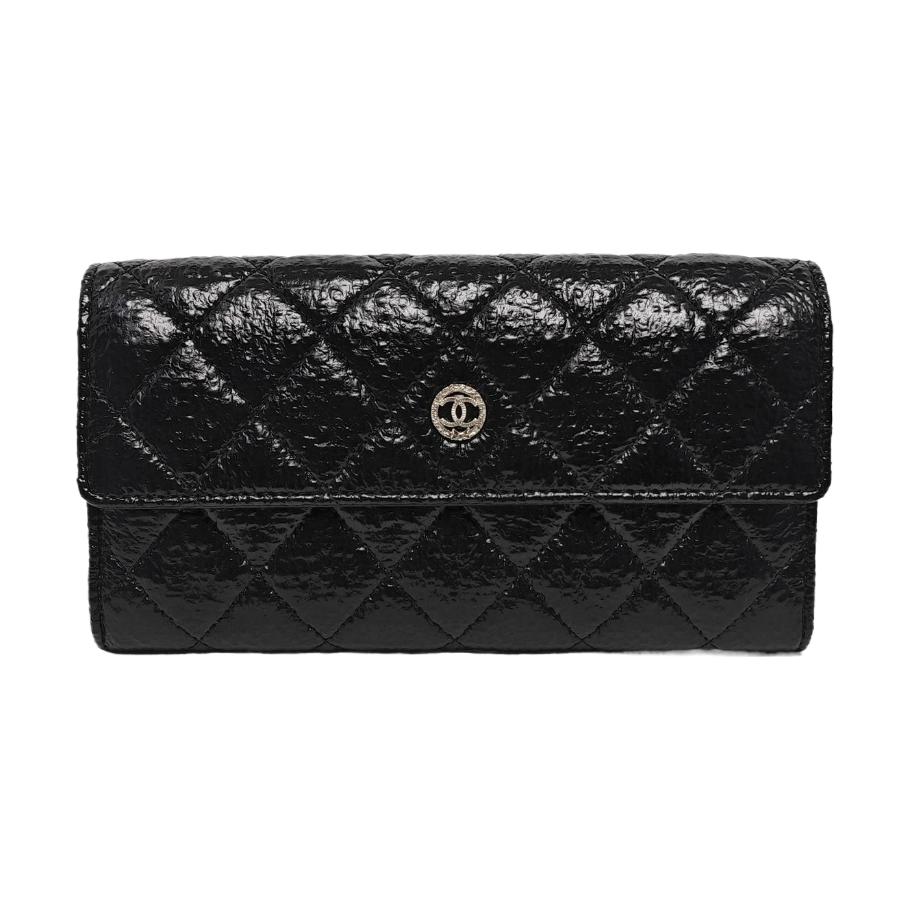 Quilted Calfskin Wallet Black