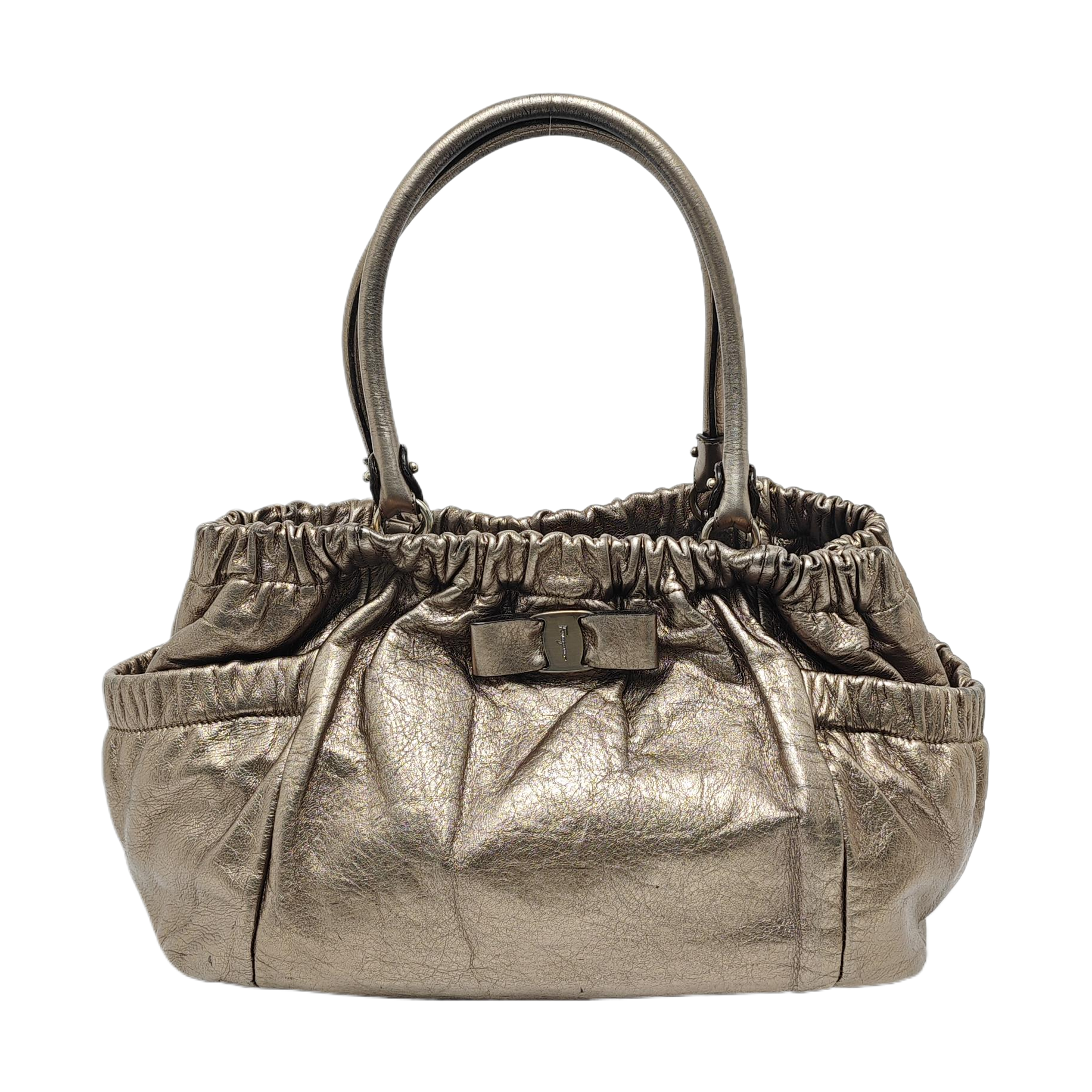 Calfskin Top Handle Bag Beige
