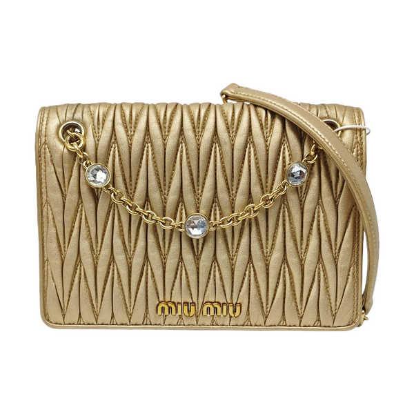 Matelassé Mini Quilted Lambskin Gold