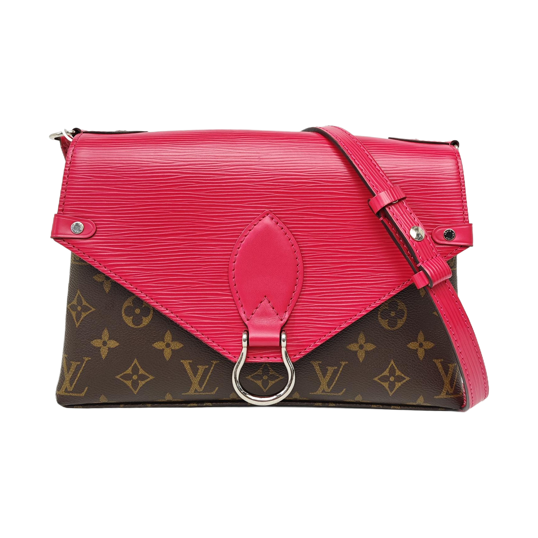 SAINT MICHEL Monogram Coated Canvas Red