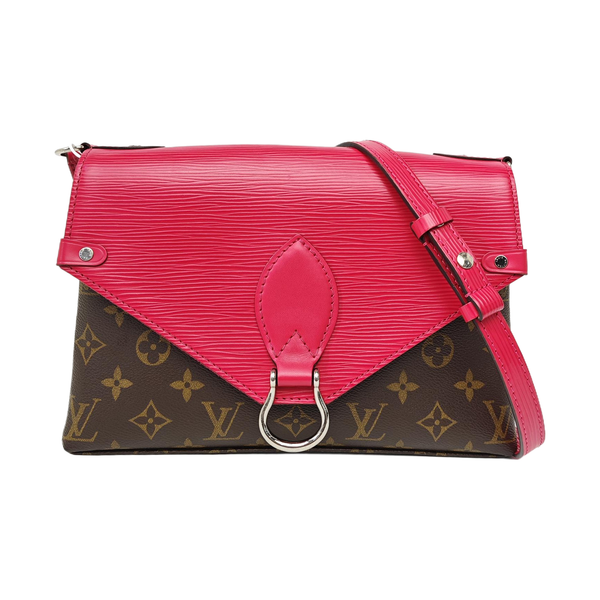 SAINT MICHEL Monogram Coated Canvas Red