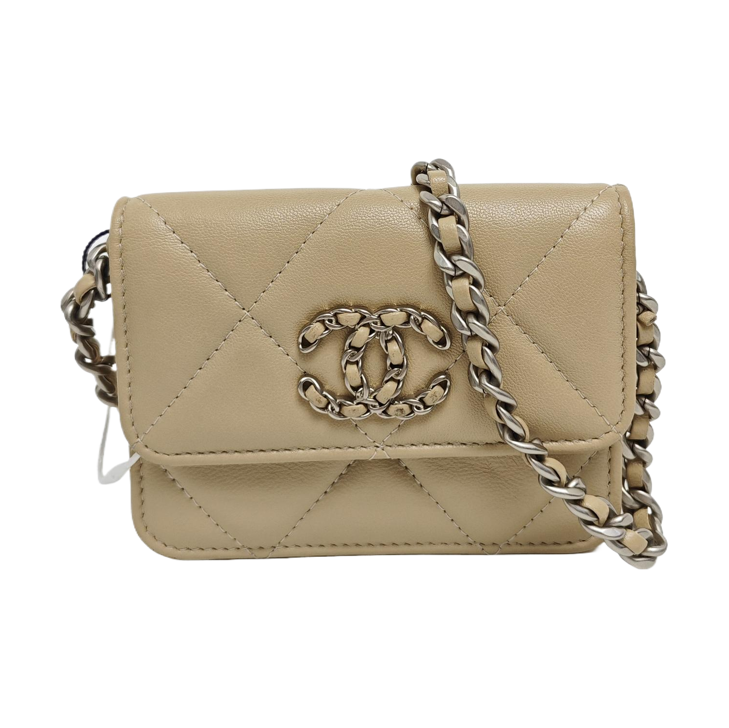 Authenticated pre-owned  CHANEL 19 Quilted Lambskin Beige - Shoulder Bag at Looply