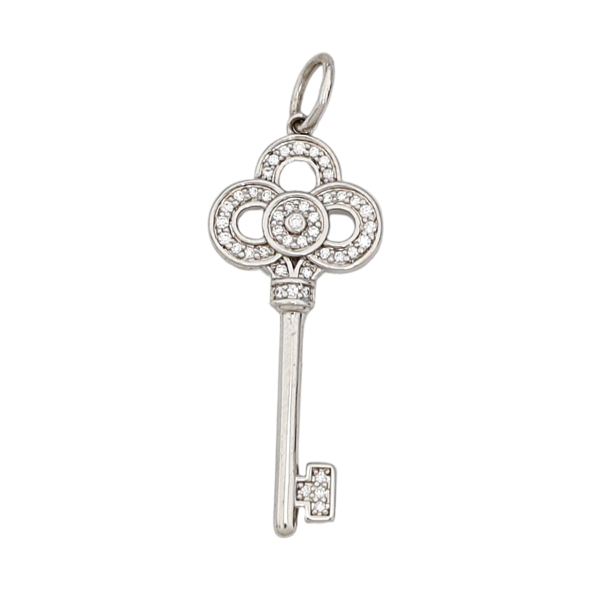 Tiffany Keys 18k White Gold Silver Pendant