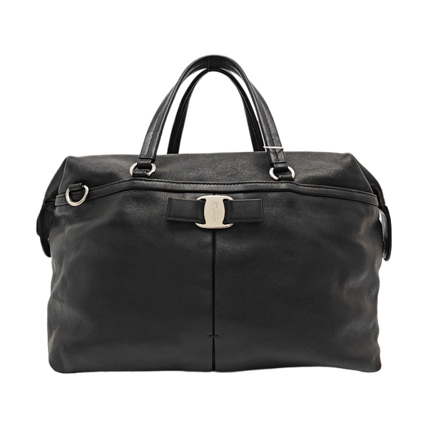Calfskin Top Handle Bag Black