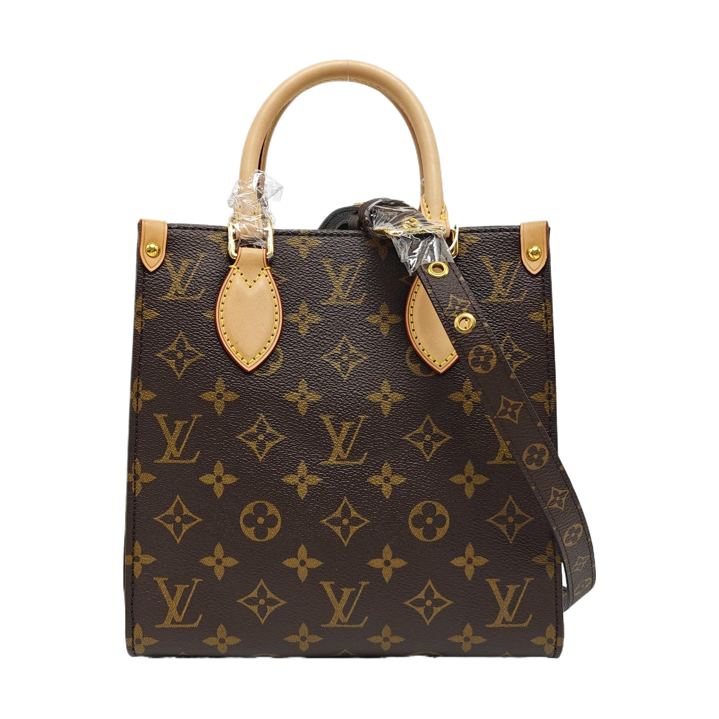 SAC PLAT BB Monogram Coated Canvas Brown